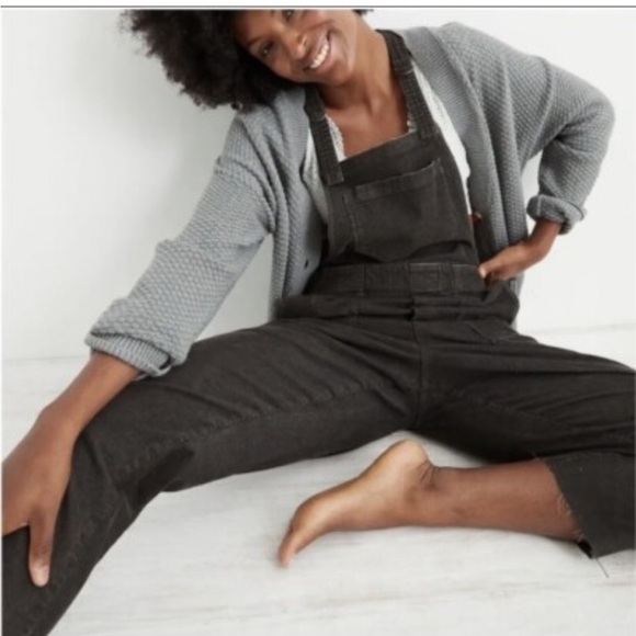 aerie Pants - AERIE Werk & Play Gray Corduroy Overalls Size S